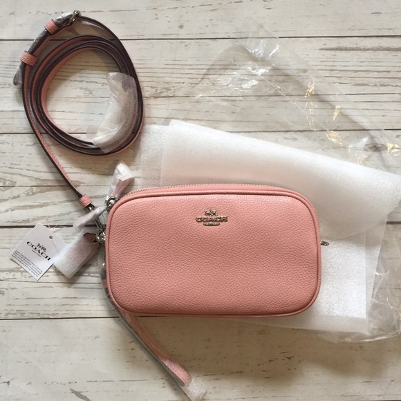 Coach Leather Boxed Crossbody Clutch Peony Pink - Picture 2 of 7